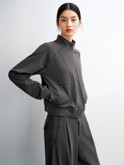 Women's Raglan-Sleeve Zip-Up Sweatshirt