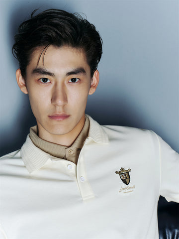 Peacebird Men *US Final Sale* Men's Sorona Cooling Khaki Embroidered Polo Shirt
