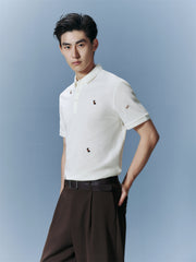 Men's Beige Sorona Cooling Embroidered Polo Shirt