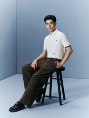 Men's Beige Sorona Cooling Embroidered Polo Shirt