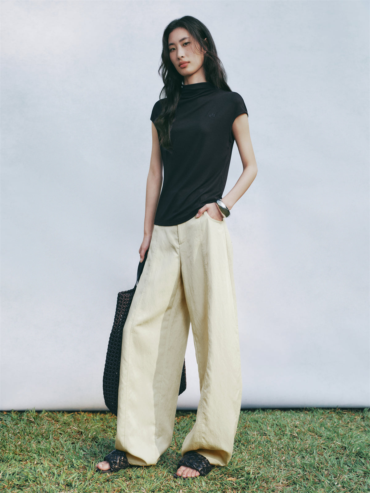 Women's Lyocell Drape-Effect Banana Pants