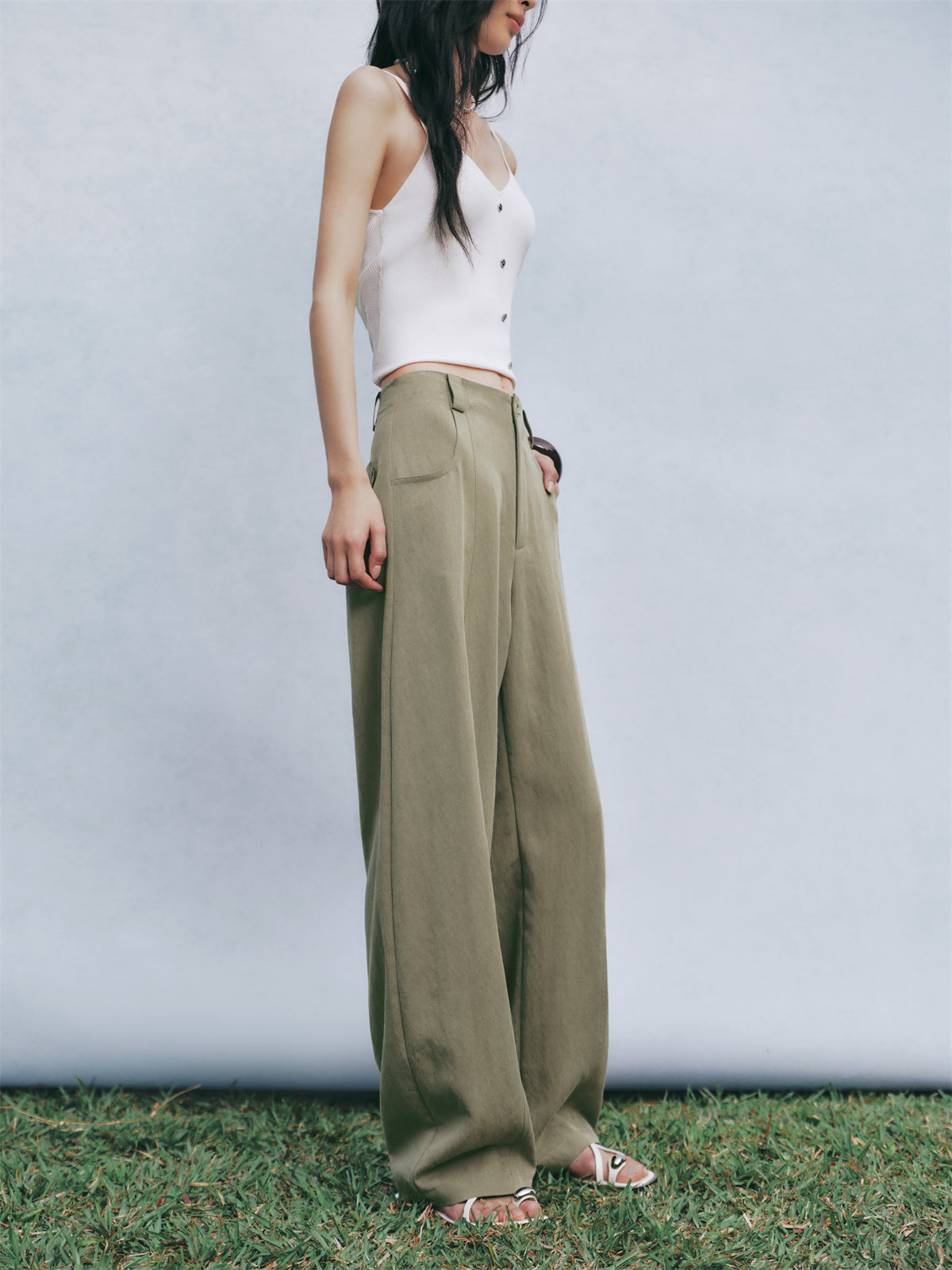 Women's Lyocell Drape-Effect Banana Pants