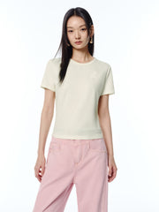 Women's Sequin-Embroidered Cropped T-Shirt