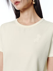 Women's Sequin-Embroidered Cropped T-Shirt