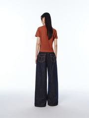 Women's Sequin-Embroidered Cropped T-Shirt