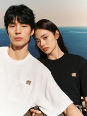 Men's Loose-Fit T-Shirt with Bear Embroidery