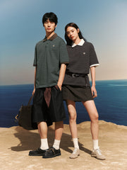 Men's Vintage Striped Cotton Polo Shirt