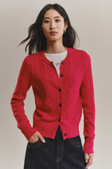 Women's Slim-Fit Cable-Knit Cardigan