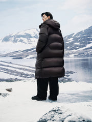 Men's Long Hooded Ultra-Warm Down Coat