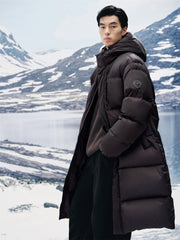 Men's Long Hooded Ultra-Warm Down Coat