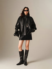 Women's Oversized Padded PU Jacket