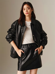 Women's Oversized Padded PU Jacket