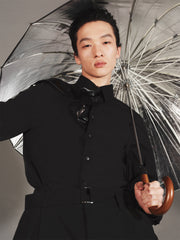Men's Solid Shirt with Metallic Detail