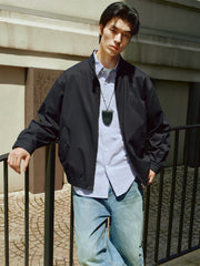 Men's Harrington Jacket with Plaid Lining