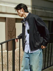 Men's Harrington Jacket with Plaid Lining