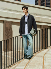 Men's Harrington Jacket with Plaid Lining