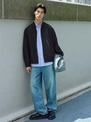 Men's Harrington Jacket with Plaid Lining
