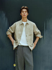 Men's Allover Jacquard Long-Sleeve Shirt