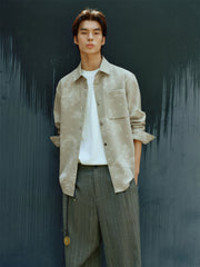 Men's Allover Jacquard Long-Sleeve Shirt