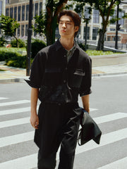 Men's Printed Denim Shirt