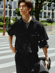 Men's Printed Denim Shirt