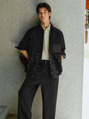 Men's Printed Denim Shirt