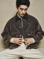 Men's Barn-Style Faux Denim Jacket