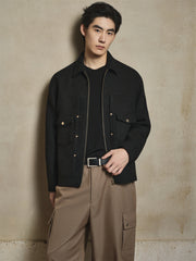 Men's Metallic Tweed Textured Commuter Jacket