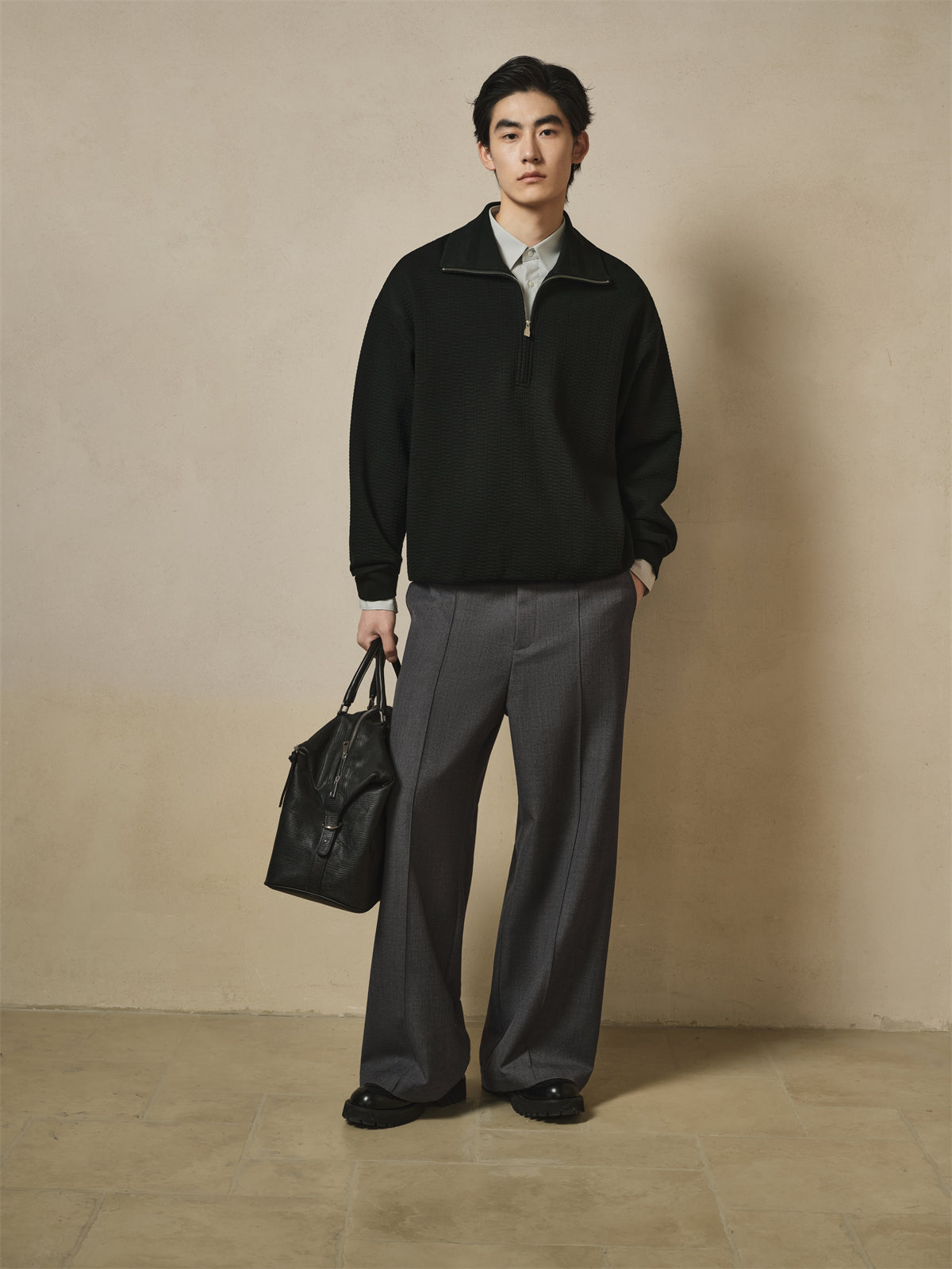Men's Allover Jacquard Pullover Sweatshirt