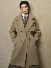 Men's Long Oversized Wool Trench Coat