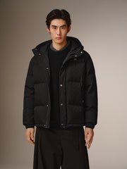 Men's Allover Tonal Jacquard Puffer Jacket