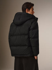 Men's Allover Tonal Jacquard Puffer Jacket