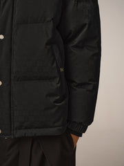 Men's Allover Tonal Jacquard Puffer Jacket