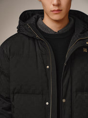 Men's Allover Tonal Jacquard Puffer Jacket
