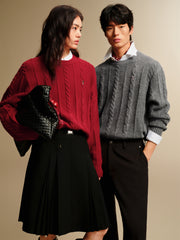 Men's Classic Loose-Fit Cable-Knit Sweater