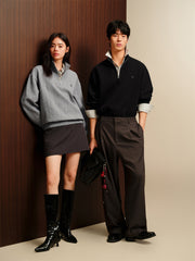 Men's Cable-Textured Half-Zip Sweatshirt