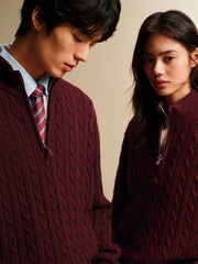 Men's Half-Zip Cable-Knit Sweater