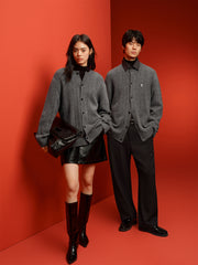 Men's Loose-Fit Cable-Knit Cardigan