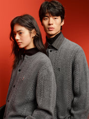 Men's Loose-Fit Cable-Knit Cardigan