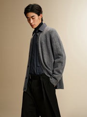 Men's Loose-Fit Cable-Knit Cardigan