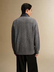 Men's Loose-Fit Cable-Knit Cardigan