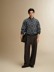 Men's Allover Monogram Jacquard Sweater