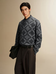 Men's Allover Monogram Jacquard Sweater