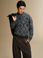 Men's Allover Monogram Jacquard Sweater