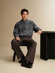 Men's Allover Monogram Jacquard Sweater