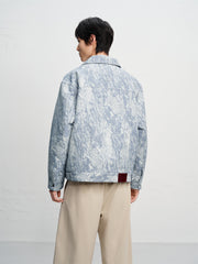 Men's Jacquard Denim Padded Jacket