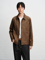 Men's Textured Faux Suede Jacket