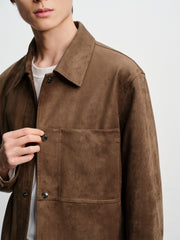 Men's Textured Faux Suede Jacket