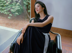 Women's Linen-Blend Paneled Sleeveless Dress