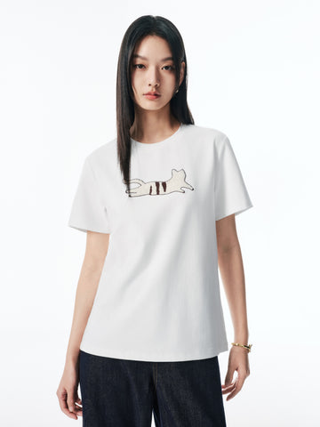 *US Final Sale* Women's Cartoon Sequin Embroidered T-Shirt